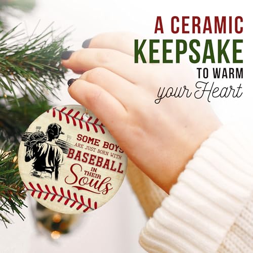 ZAGKOO Baseball Christmas Ornaments - Cool Baseball Gifts for Boys, Kids - color: Baseball