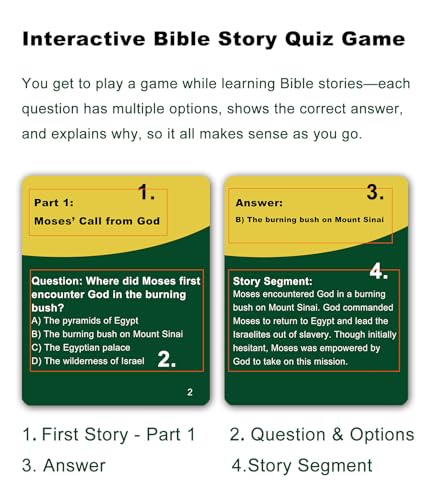 Docdeer 20 Famous Bible Story | 126 Bible Quiz Question Game Cards | Bible Relay Trivia Board Games Cards | Bible Study & Biblical Knowledge Trivia, Christian Gifts for Women Men & Families