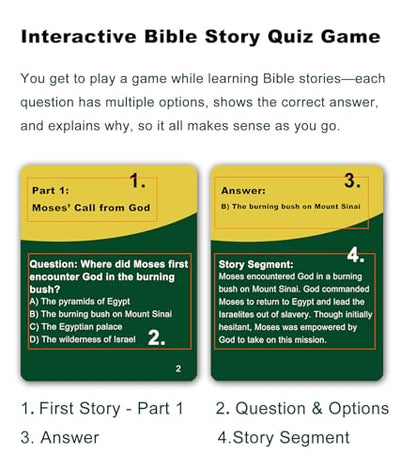 Docdeer 20 Famous Bible Story | 126 Bible Quiz Question Game Cards | Bible Relay Trivia Board Games Cards | Bible Study & Biblical Knowledge Trivia, Christian Gifts for Women Men & Families