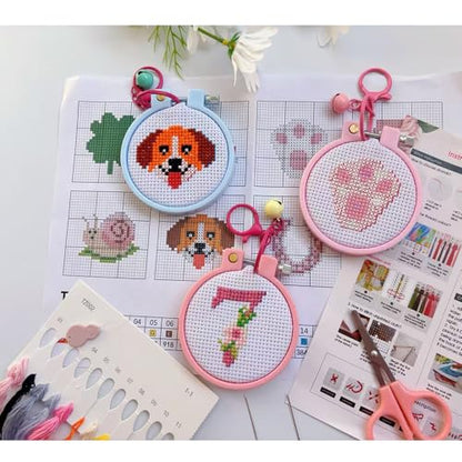 7 Pack Lucky Stamped Cross Stitch Kits for Adults Beginners with Frame - color: Lucky every day