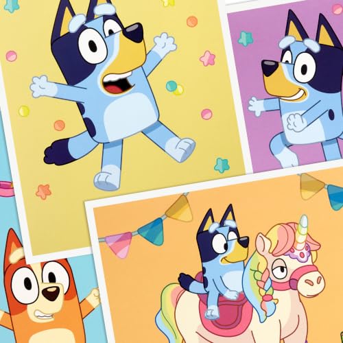 Hallmark Bluey Birthday Cards for Kids, 16-Pack (Bingo and Bluey, Hooray!) - style: Unicorn, Dance Mode, Hooray
