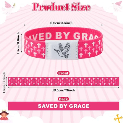 EYxsaxenk Colorful Religious Scripture Daily Bible Verse NFC Bracelets Set - color: Pink