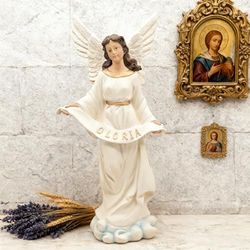 15 Inch Gloria Angel Figurine, Large Christmas Nativity Statue - size: 15inch