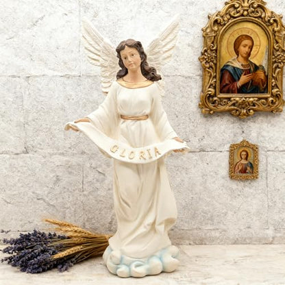15 Inch Gloria Angel Figurine, Large Christmas Nativity Statue - size: 15inch