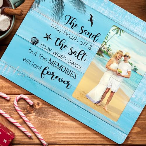 Beach Picture Frame Gifts for Couples, Trip Vacation Wooden Picture Frames, 4x6 inch Photo - color: Maroon