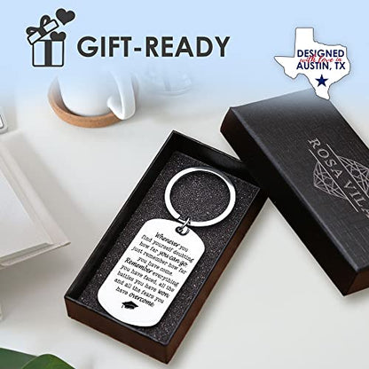 Rosa Vila Keychains For Women & Men, Gifts For Mom, Bonus Mom, Aunt, Sister, Dad, Grandma, Nurse, Teens, Coach, Teacher Pilot - style: Graduation Keychain