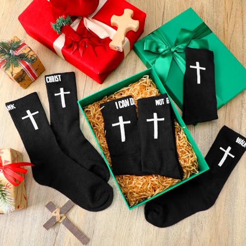Chicingyou Christian Cross Socks for Men Youth, Us Size 6-12 - color: Black