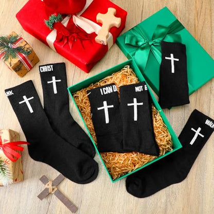 Chicingyou Christian Cross Socks for Men Youth, Us Size 6-12 - color: Black