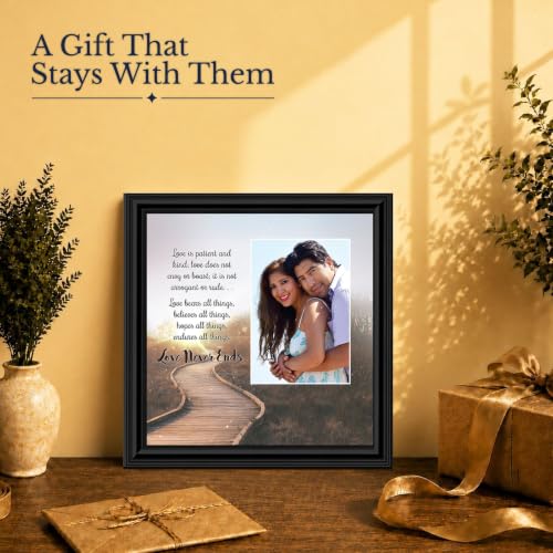 Love is Patient Love is Kind Bible Verse Wall Art, 1 Corinthians 13, Framed - color: Black