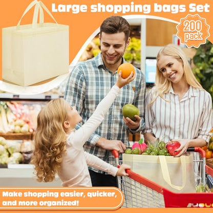 Windyun Reusable Grocery Bags Non Woven with Handles - color: Multicolor