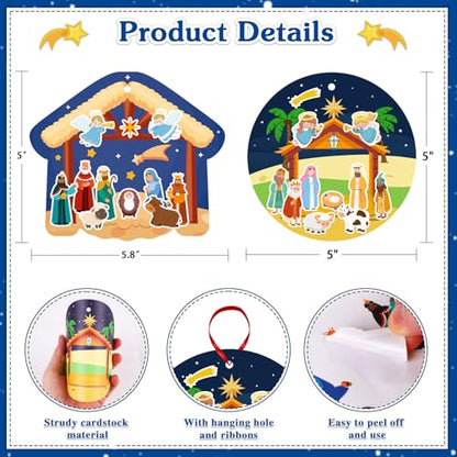 FaCraft Religious Craft Sticker for Kids - Make a Nativity Scene Stickers - color: D-24pcs