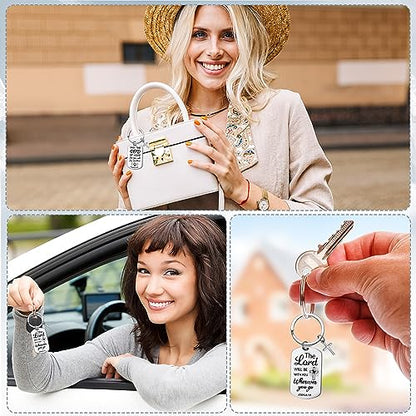 Siifert 50 Set Christian Cross Keychains Bulk Christian Keychain Bible Verse Religious Prayer Gifts for Women Men - color: Rectangle Style