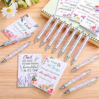 Colarr 24 Pcs Christian Women Gifts Bible Pens Notebooks, Floral - style: Floral