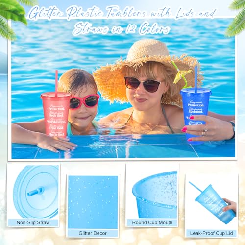 Tioncy 12 Packs Christian Tumblers Bulk for Men Women, Sweet Color - color: Sweet Color