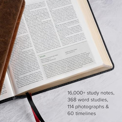 NASB Study Bible, Black Genuine Leather, Full-Color, Red Letter, Study Notes and Commentary, Illustrations, Book Introductions, Articles, Word Studies, Outlines, Timelines, Maps