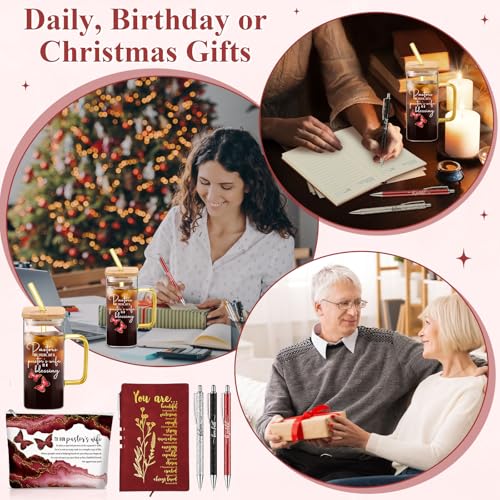 Watersay 6 Pcs Pastor Wife Appreciation Gifts Glass Cup Set, Red - color: Red