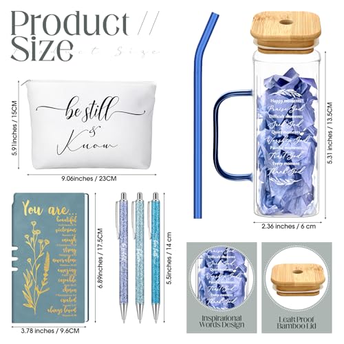 Skylety 6 Pcs Christian Gifts Set for Women Bible Study Supplies, Blue - color: Blue