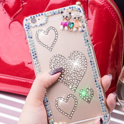 Epakh 84 Pcs Silver Heart Stickers Glitter Bling Rhinestone Sticker - color: Silver, size: Heart