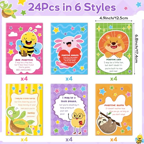 Dvbonike 24Pcs Positive Coloring Books Animal Inspirational Puns DIY Pages - color: D-positive (Puns)