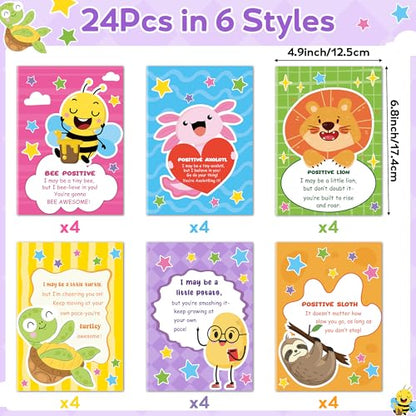 Dvbonike 24Pcs Positive Coloring Books Animal Inspirational Puns DIY Pages - color: D-positive (Puns)