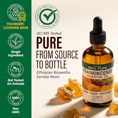 Kukka Frankincense Essential Oil for Skin, Diffuser, 4 Fl Oz - size: 4 Fl Oz (Pack of 1)