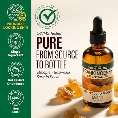 Kukka Frankincense Essential Oil for Skin, Diffuser, 4 Fl Oz - size: 4 Fl Oz (Pack of 1)
