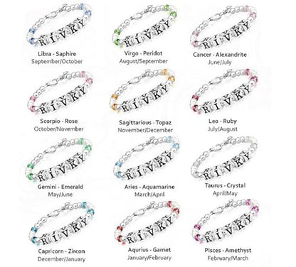 Baby Crystals Sterling Silver Cross Charm | White Pearl Baptism Bracelet - style: Personalized Birthstone Name