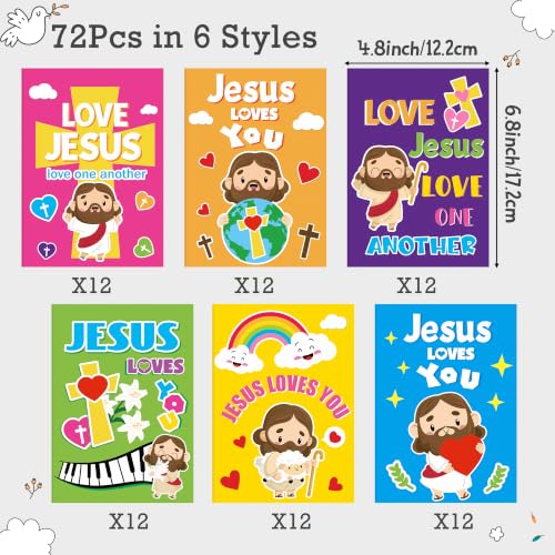 Dvbonike 72Pcs Jesus Loves You Coloring Books Religious DIY Color-in Pages - color: C-Jesus Loves You (72Pcs)