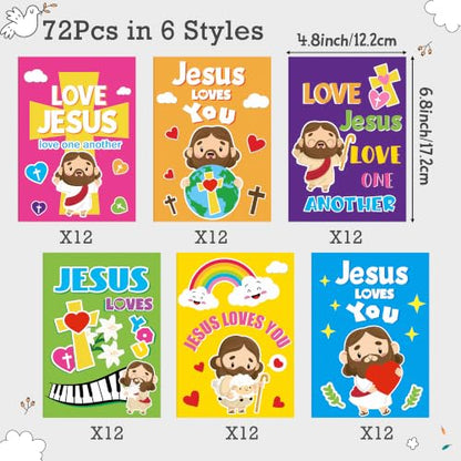 Dvbonike 72Pcs Jesus Loves You Coloring Books Religious DIY Color-in Pages - color: C-Jesus Loves You (72Pcs)