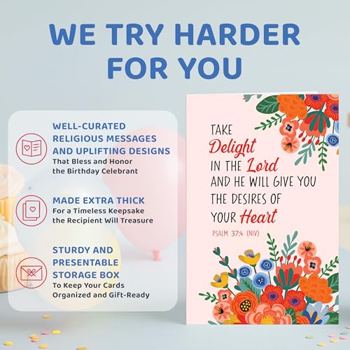 Decorably 100 Pack 4x6in Christian Birthday Cards Bulk, Assorted