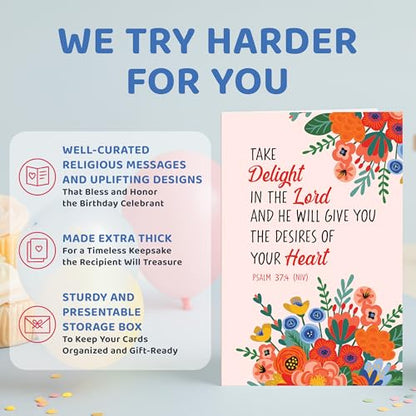 Decorably 100 Pack 4x6in Christian Birthday Cards Bulk, Assorted