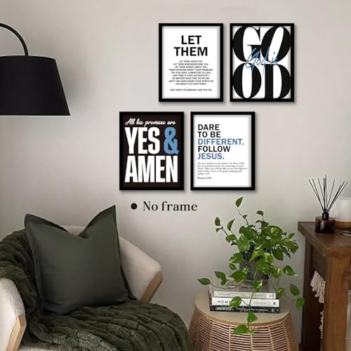 WEFKODO Bible Verse Christian Pictures Wall Decor Jesus Posters Prints - color: let them