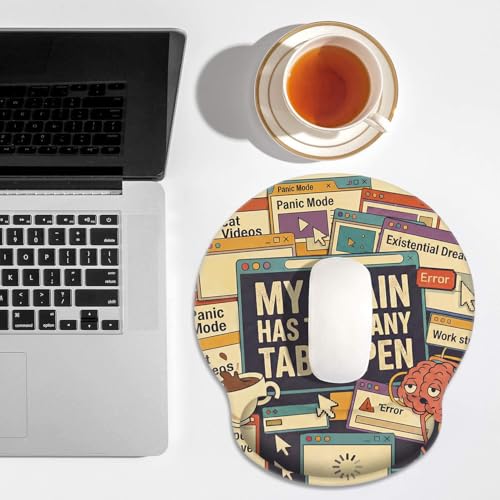 Britimes Ergonomic Mouse Pad with Wrist Support, Retro Web - color: Colorful Funny Computer