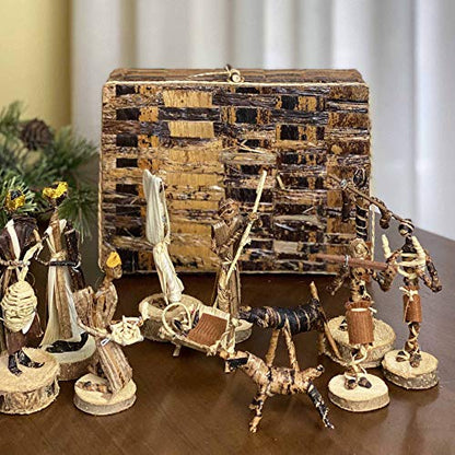 Global Crafts Nativity Parent - Handmade Nativity Set - Fair Trade Banana Fiber Christmas Décor