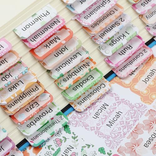 Mr. Pen- Laminated Bible Tabs, 120 pcs, Easy-to-Read & Apply - color: Garden Glory