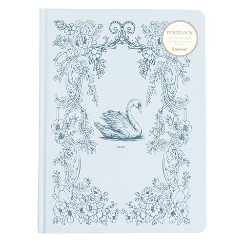 Pearhead Hardcover Journal Notebook 6x8 – Blue Swan College-Ruled Writing Journal with 200 Lined Pages for Notes, Work & Journaling - color: Blue Swan Notes Journal