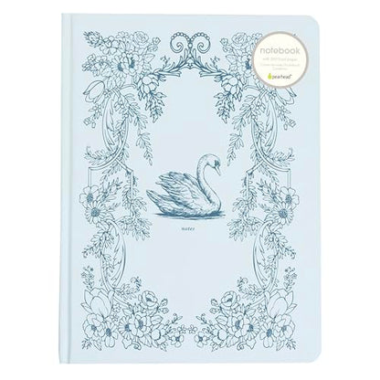 Pearhead Hardcover Journal Notebook 6x8 – Blue Swan College-Ruled Writing Journal with 200 Lined Pages for Notes, Work & Journaling - color: Blue Swan Notes Journal