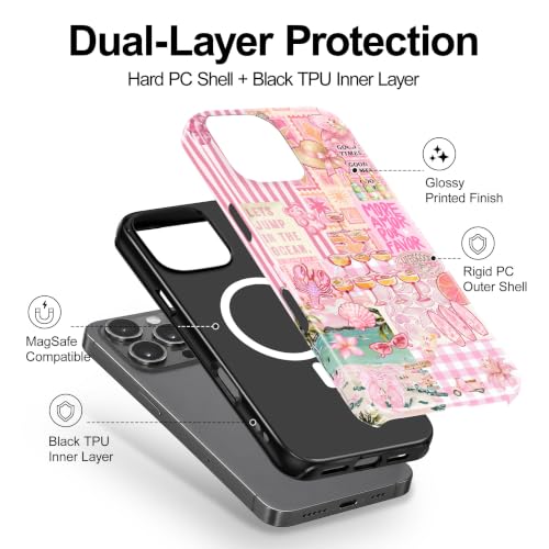 for iPhone 16 Pro Case, Cute Pink Summer Magnetic Phone Case - color: Blush Pink, size: iPhone 16 Pro