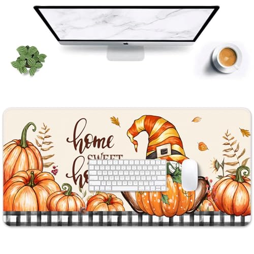 Britimes Large Mouse Pad, Mouse Pad, 31.5 x 15.7 Inch, Fall Gnome Pumpkin - color: Fall Gnome Pumpkin