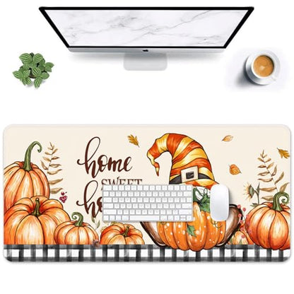 Britimes Large Mouse Pad, Mouse Pad, 31.5 x 15.7 Inch, Fall Gnome Pumpkin - color: Fall Gnome Pumpkin