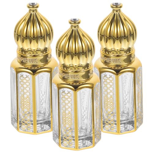 FRCOLOR Essential Oil Dropper Bottles 3 Pack 2.04 X 0.86 X 0.86 in Refillable Glass Bottles for Perfume Aromatherapy Travel Leak-Resistant Empty Containers
