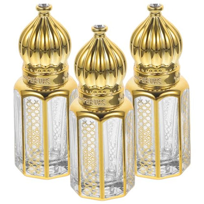 FRCOLOR Essential Oil Dropper Bottles 3 Pack 2.04 X 0.86 X 0.86 in Refillable Glass Bottles for Perfume Aromatherapy Travel Leak-Resistant Empty Containers
