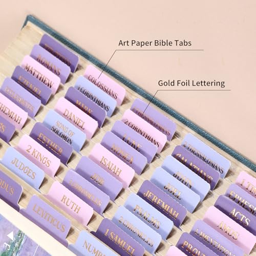 Laminated Bible Tabs for Women, Purple Pink, Gold Foil Lettering, 105pcs - style: Gold Foil WaterLilyPurple
