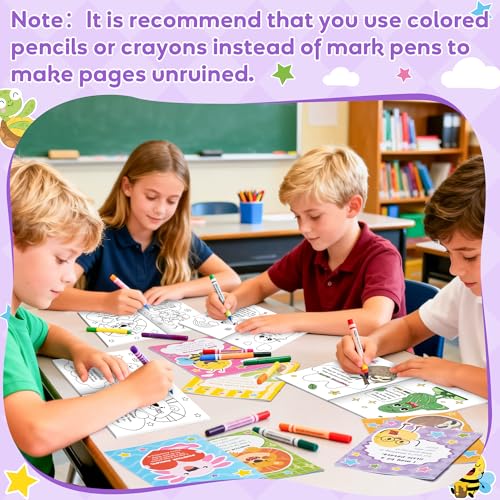 Dvbonike 24Pcs Positive Coloring Books Animal Inspirational Puns DIY Pages - color: D-positive (Puns)