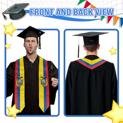 Graduation Flag Stole Sash Scarf Day Gifts - color: Ecuador Flag