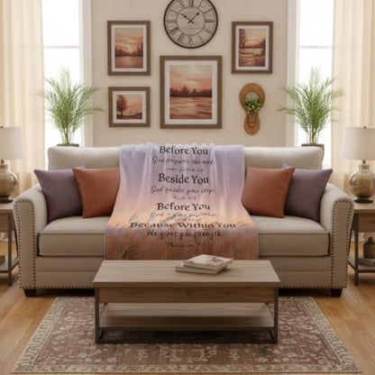 Christian Throw Blanket Bible Verses Inspirational Religious God Faith Soft Cozy 50x60 Inch Psalm Philippians Isaiah Gift for Women Men - color: Bible 1
