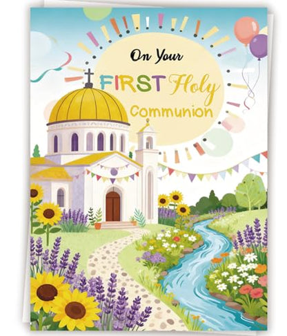 First Communion Card, Holy Communion Gift For Girls Boys - style: AM-441