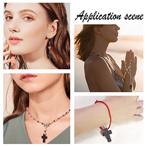 SUNNYCLUE 200Pcs Wood Cross Charm Pendants Natural Wooden Small Cross Charms Pendants with Hole for Party Favors Necklace Jewelry Making DIY Craft Handmade Accessories Easter Holiday, Black - color: 200Pcs Black 22x15mm