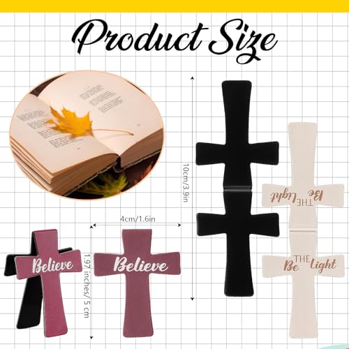 Resurhang 48 Pcs Magnetic Bookmark Cross Bible Verse Marker, Morandi - style: Morandi