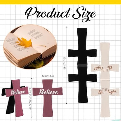 Resurhang 48 Pcs Magnetic Bookmark Cross Bible Verse Marker, Morandi - style: Morandi